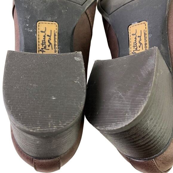 Natural Soul Naturalizer Star Dark Brown Slip On Block Heel Booties Shoes 8.5 - Picture 14 of 16